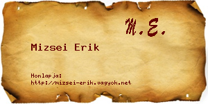 Mizsei Erik névjegykártya